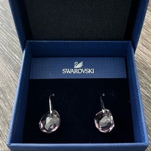 Swarovski hanging crystal earrings pink